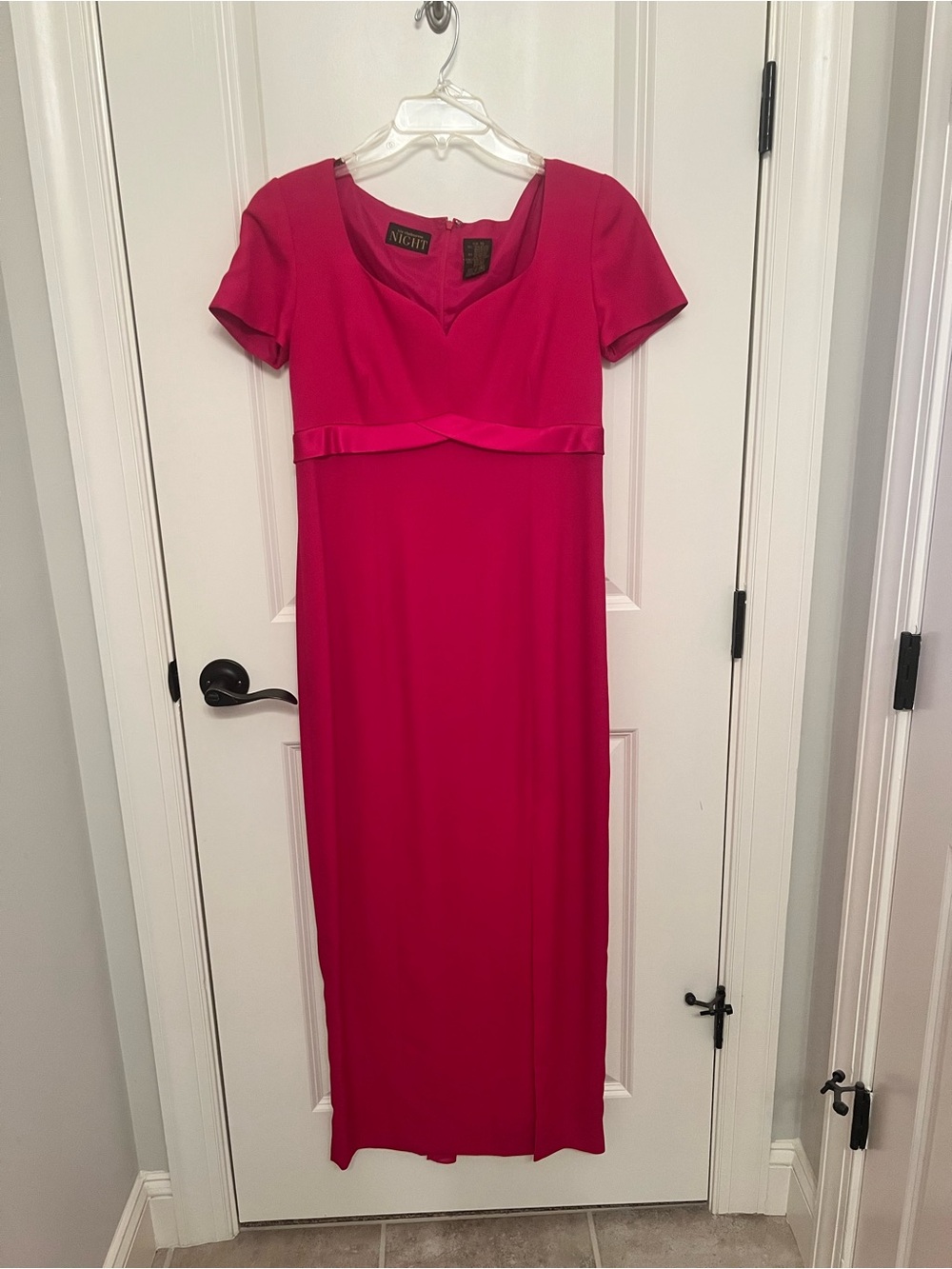 Liz Claiborne Fuchsia Short-Sleeve Maxi Dress‎